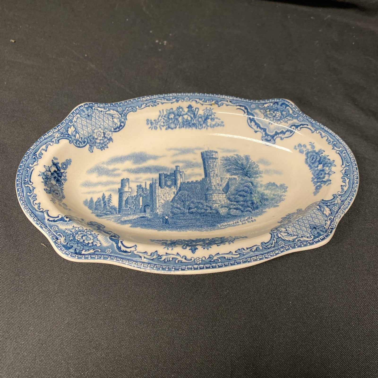 Johnson Bros Old British Castles Warwick Blue Rectangular Plate 21cm  - (1727)