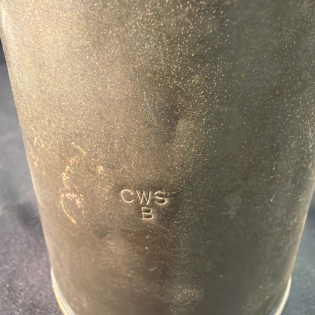 World War Era or Miners Antique Tin Plated Billy Can with Swing Handle - (2037)