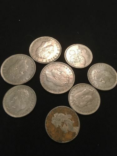 Spain 5 PTAS Pesetas 1980 x 5 + 25 PTS x 3 Coins - Espana 82 World Cup - (2818)