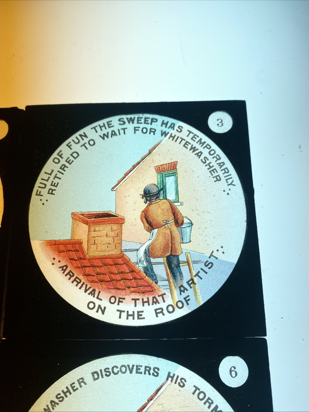 Magic Lantern Victorian Glass Square Handpainted Story x 8 Slides (1061)