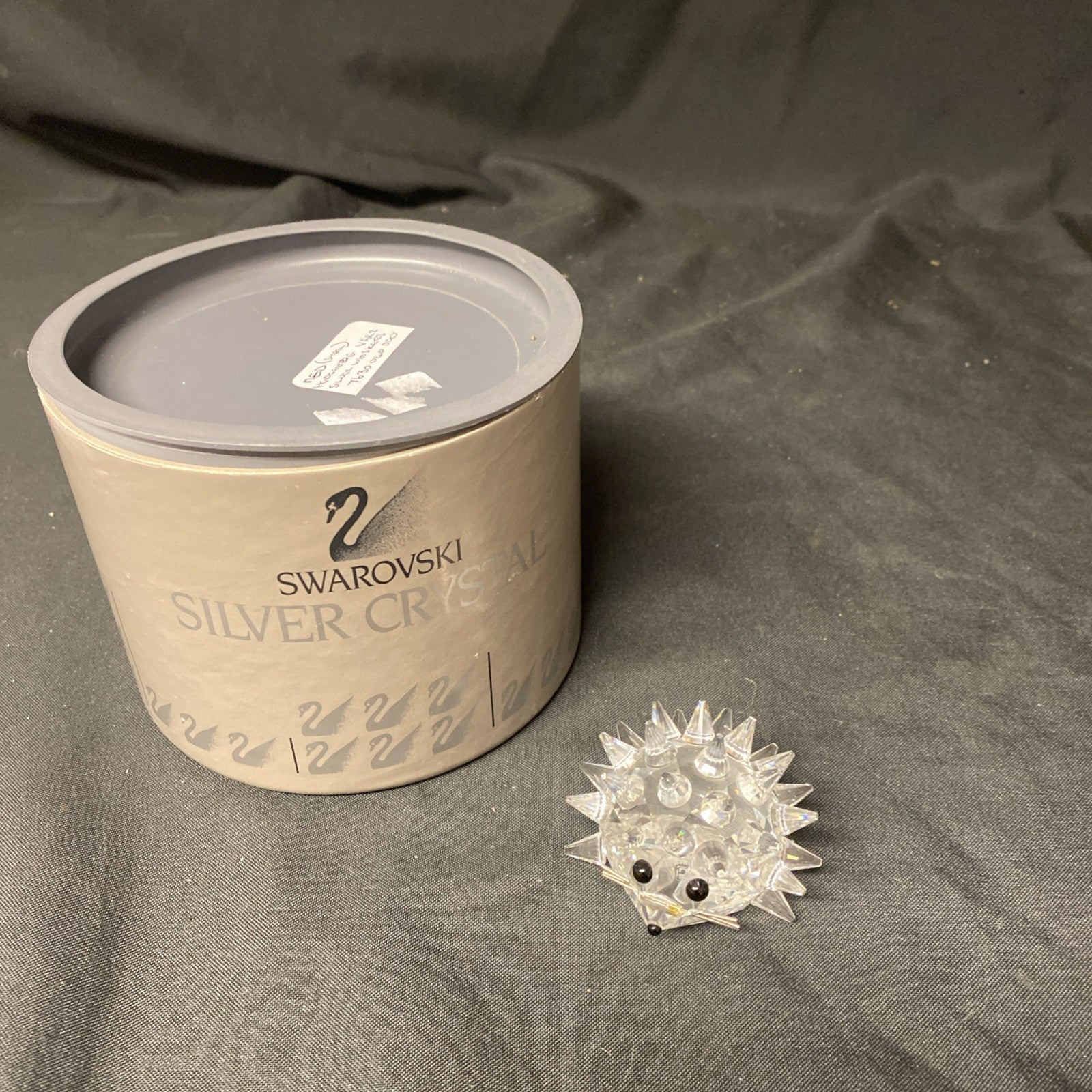 Swarovski Silver Crystal Hedgehog with silver whiskers 5cm Boxed - (1605)