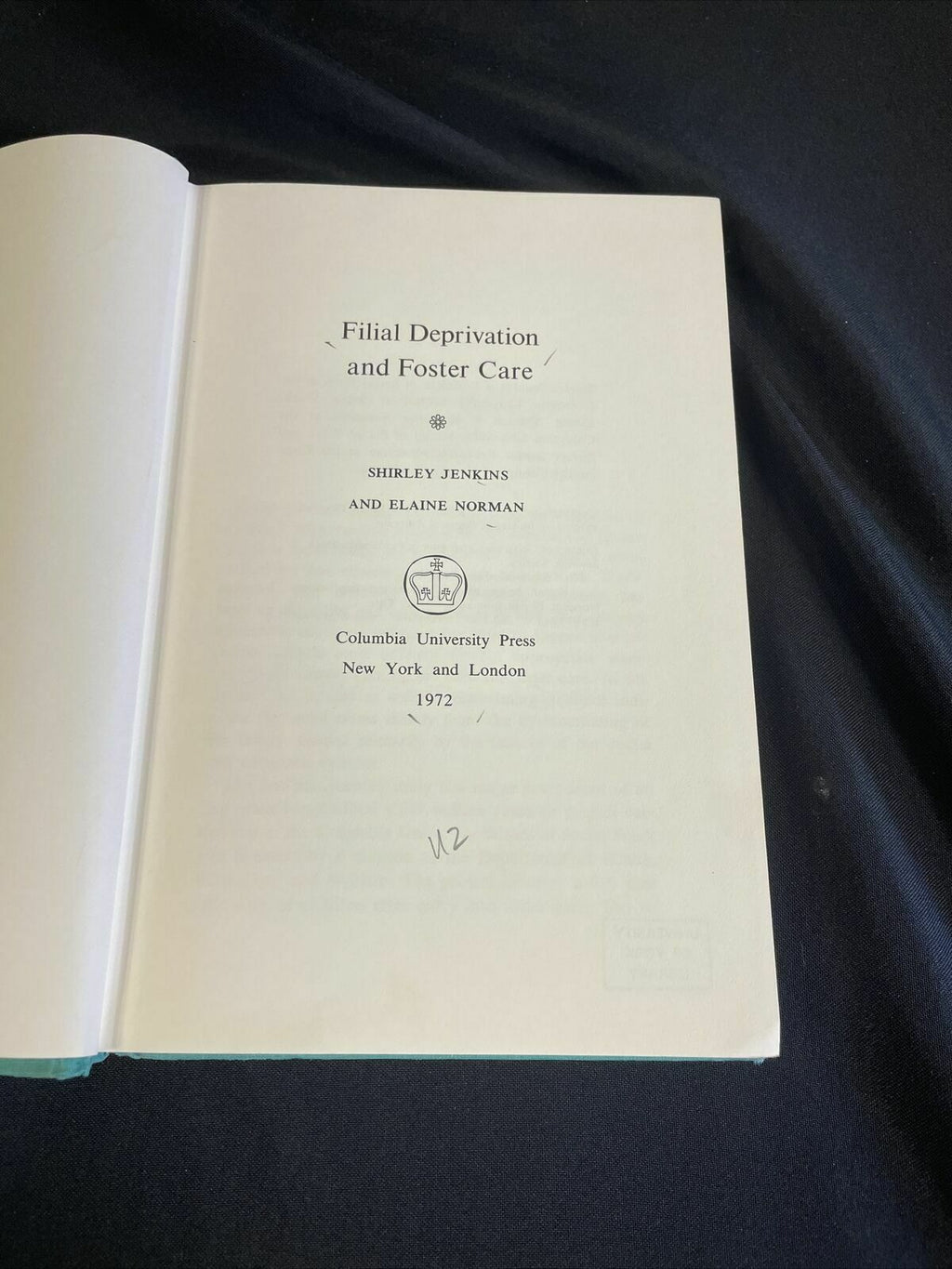 BOOK - Filial Deprication and Foster Care - Jenkins and Norman HB -(8190)