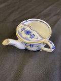 Blue and Gilt Antique Ceramic Invalid Feeding Cup Small 65mm Gilt (6467)