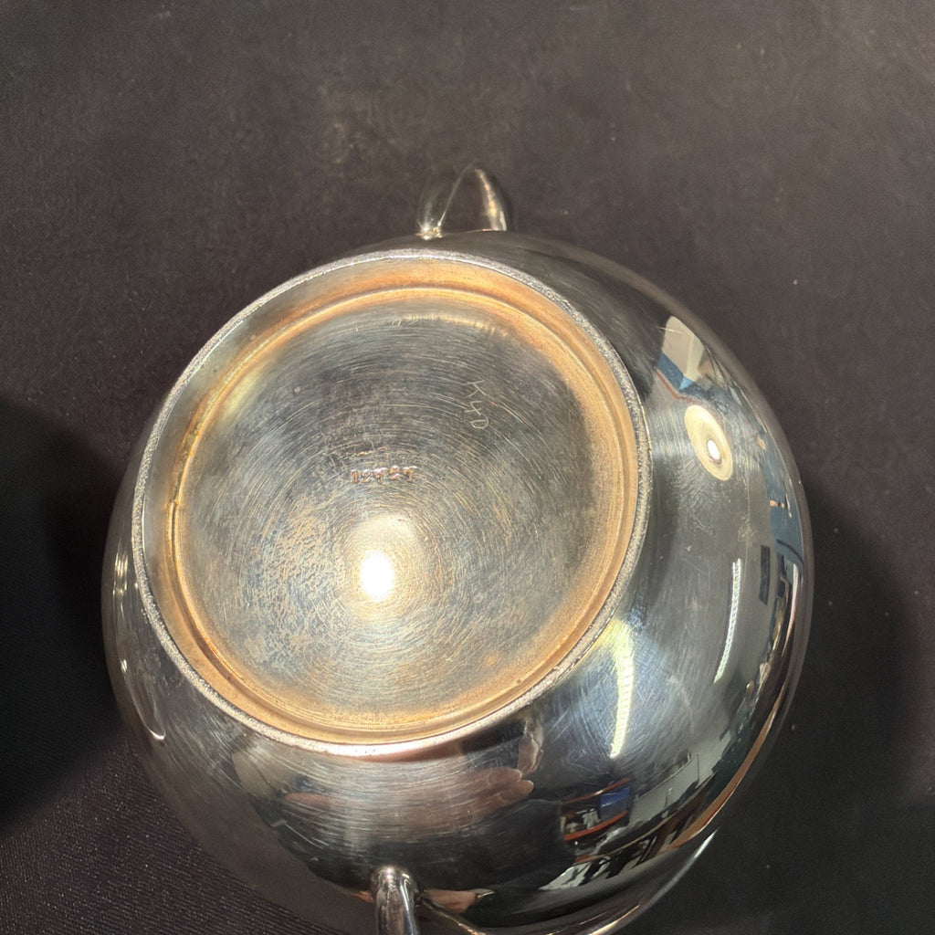 Silver Plate 1920's Sugar Bowl and Creamer Excellent Condition - (2059)