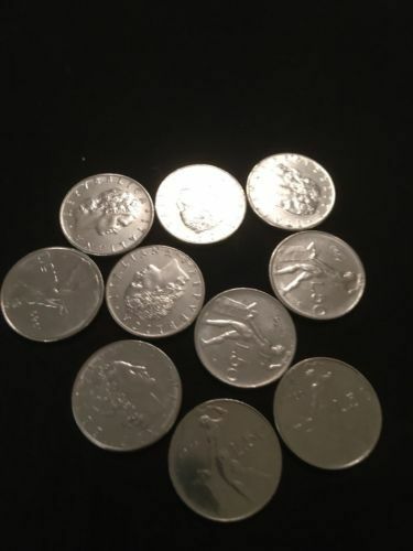 Italy 50 Lira L.50 coins Blacksmith Vulcan God x 10 Italian 70's / 80's -  (2822)