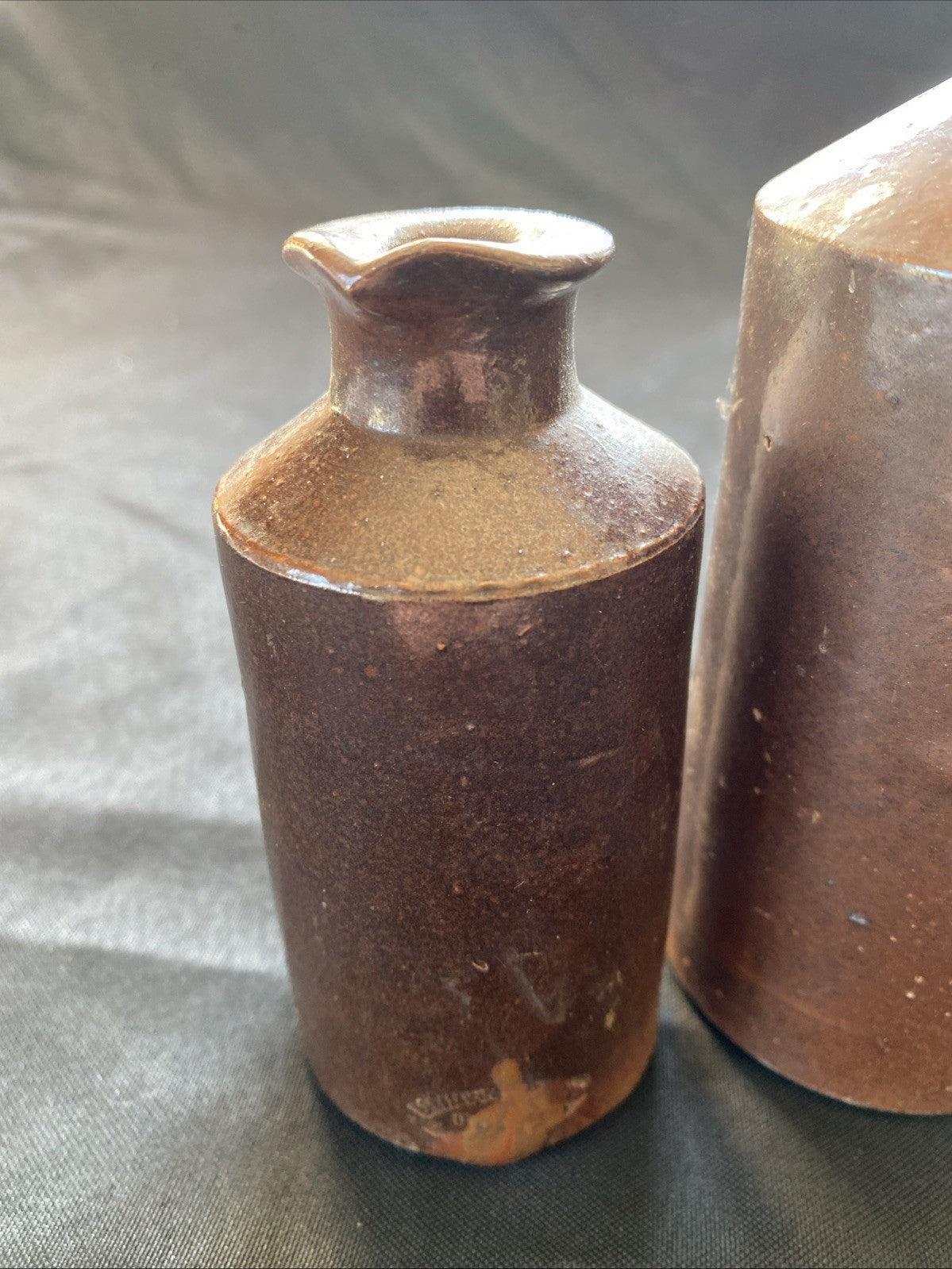 Pair of Salt Glaze Stoneware Bottles Lovatt & Lovatt Notts Langley Mill - (1002)