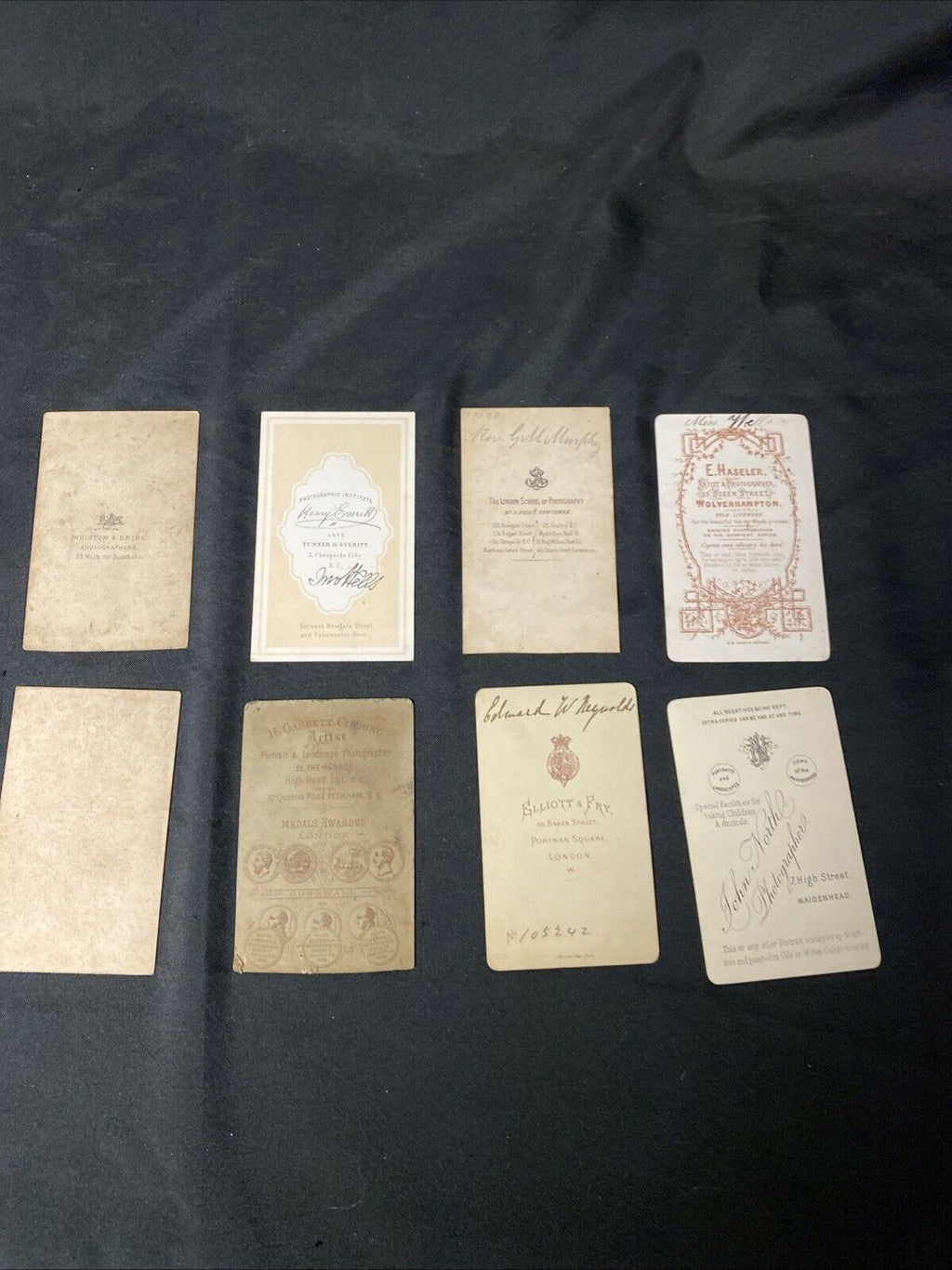 Victorian Carte De Vista CDV's x 8 Features Gentlemen Seated London - (5443)