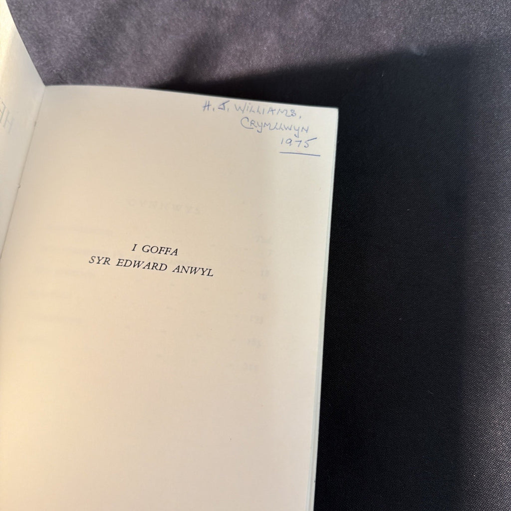 Hen Benillion, TH Parry-Williams - Welsh Language book - (1896)