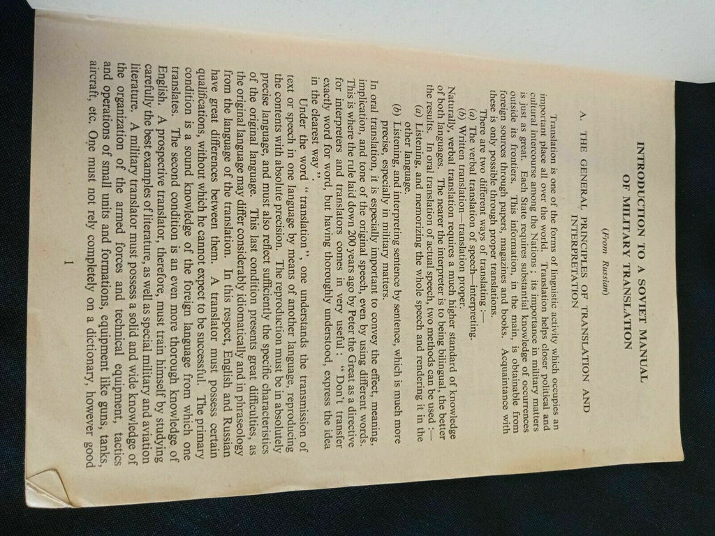 Royal Air Force Air Ministry Handbook for Interpreters RUSSIAN Book 1951 - (7809