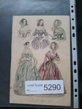 Victorian Regency London Fashion Engraving Plate Antique April 1841 - (5290)