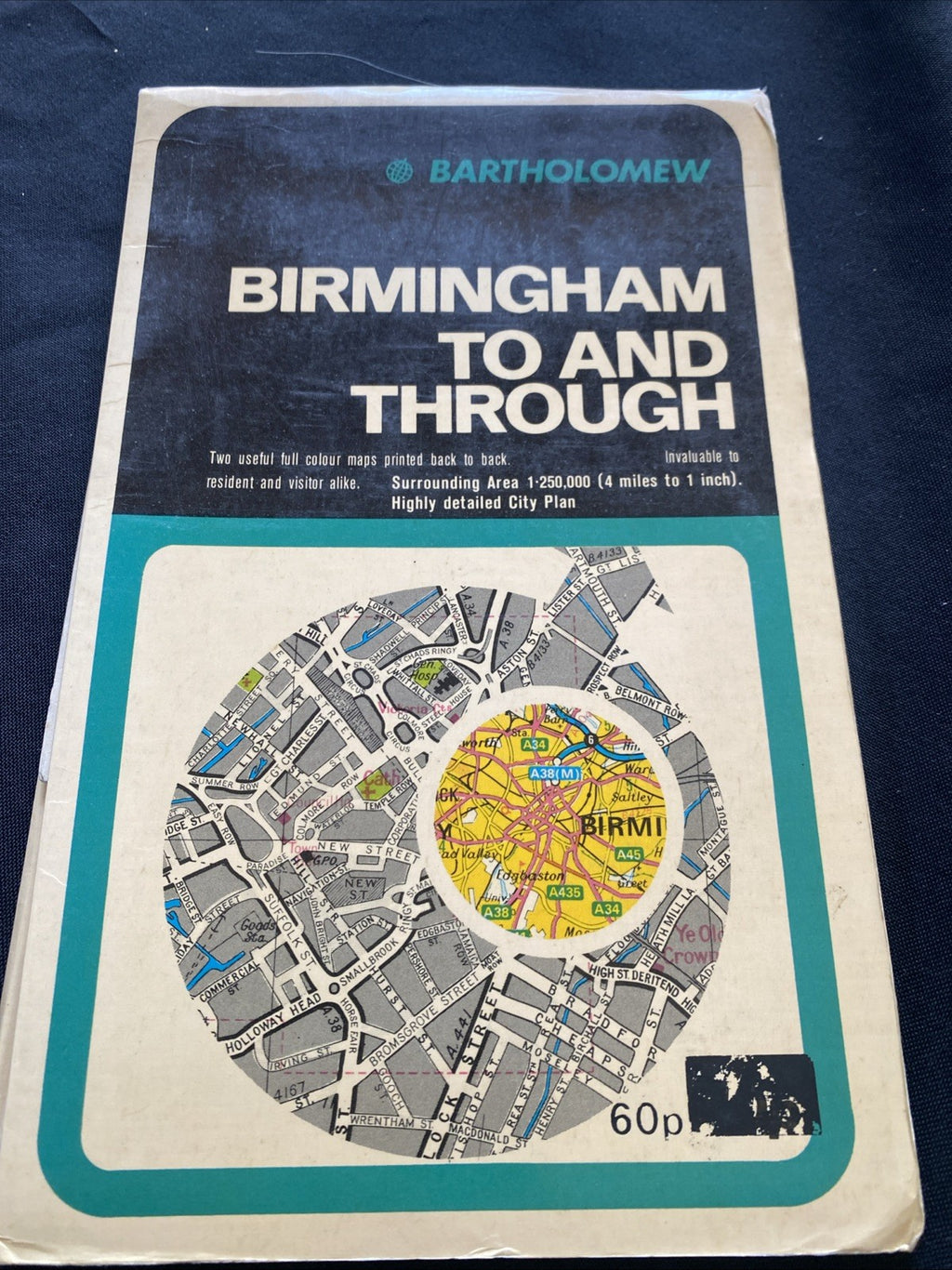 Birmingham to and Through Bartholomew Map 1970's 1:25 scale (1318)