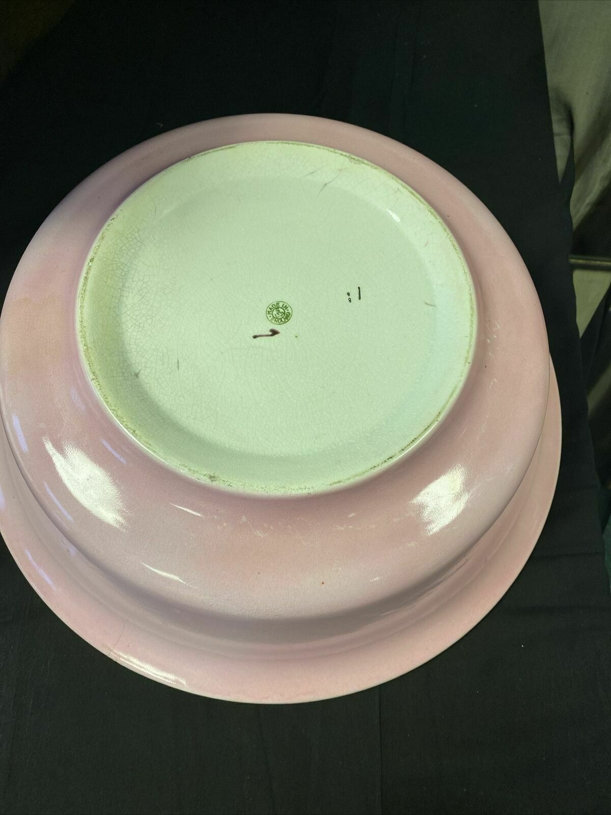 Swinnertons 1930's Very Large pottery bowl Pink 41cm Very Rare Bowl - (8122)