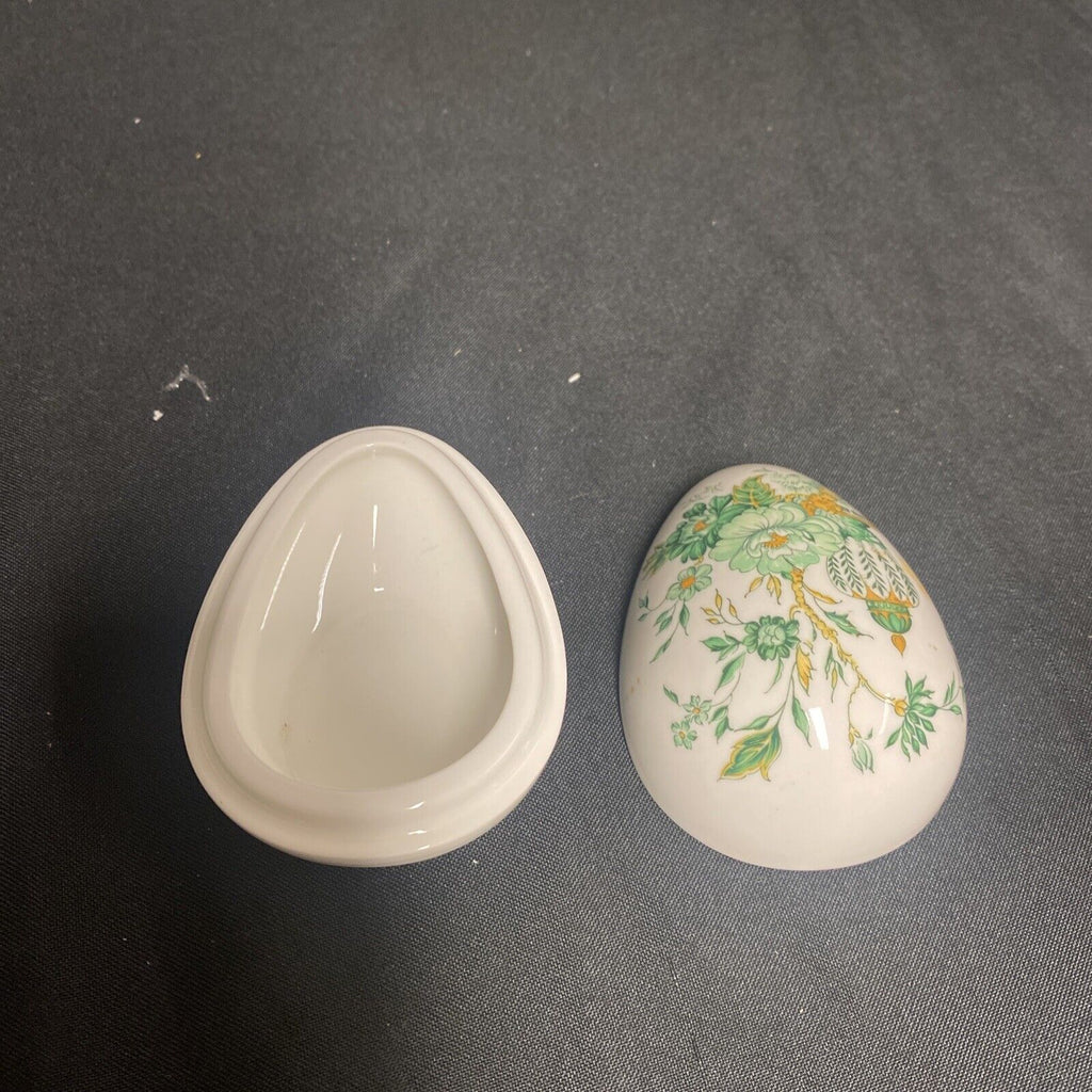 Trinket Box EGG - Coalport England Bone China Pretty Floral Egg - (9193)