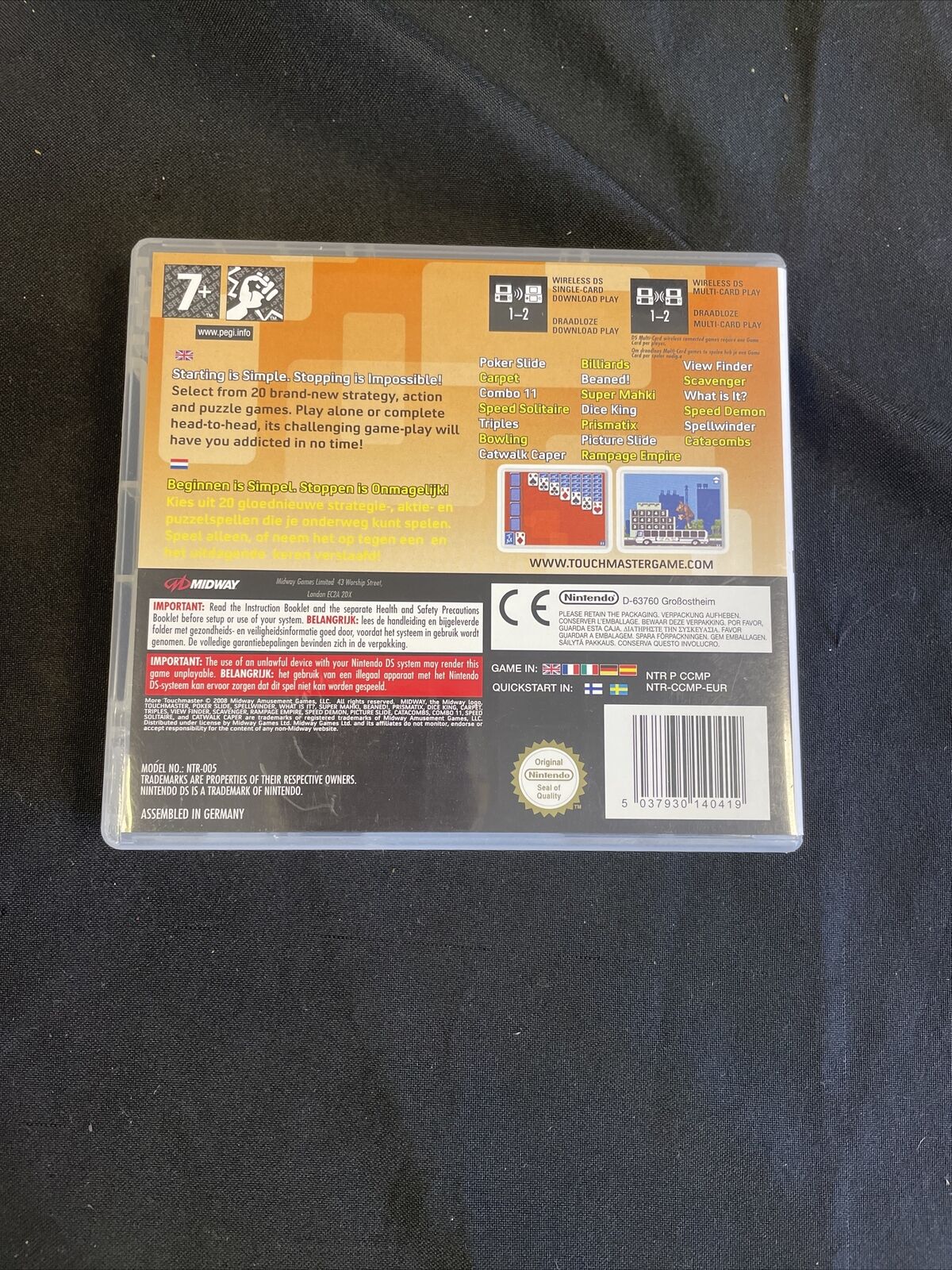 Nintendo DS Game Mint box and Manual More Touchmaster 20 Games - (8237)