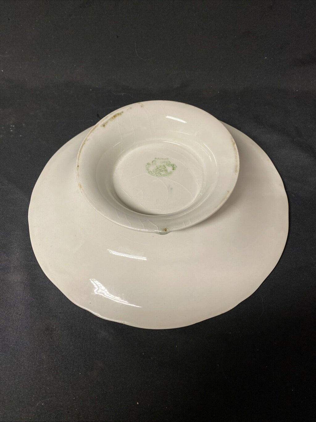 Antique P&O Cruise Lines Ceramic Rope Logo Footed Cake Plate Nauticalia -(5825)