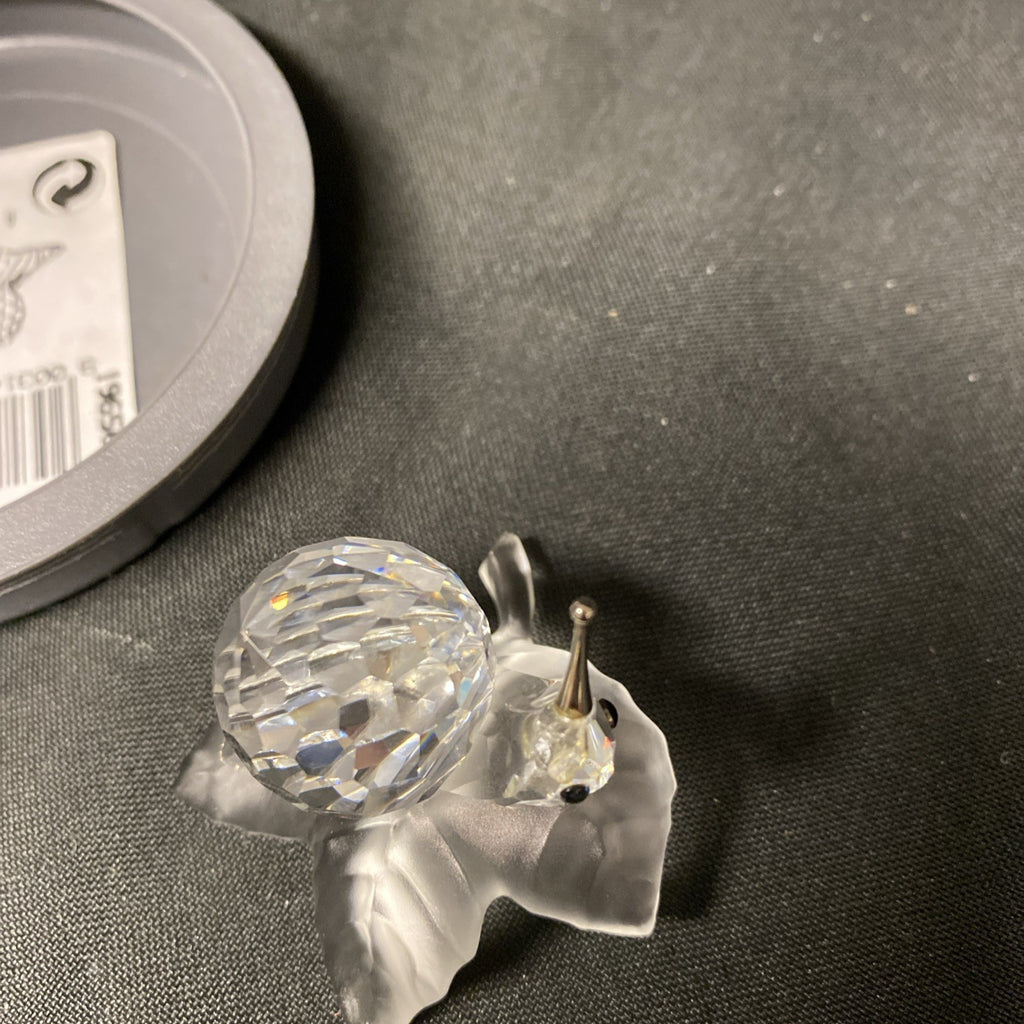 Swarovski Silver Crystal Small Snail on a leaf - Boxed SEE NOTE - (1617)