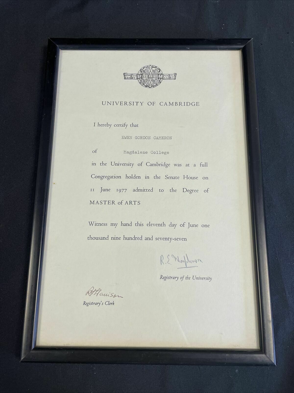 Memorabilia pertaining to Ewen Gordon Cameron Uncle to F/PM David Cameron (8230