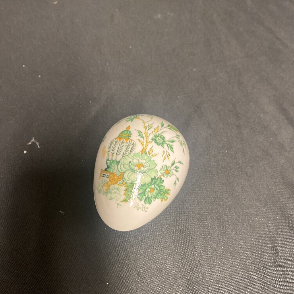 Trinket Box EGG - Coalport England Bone China Pretty Floral Egg - (9193)