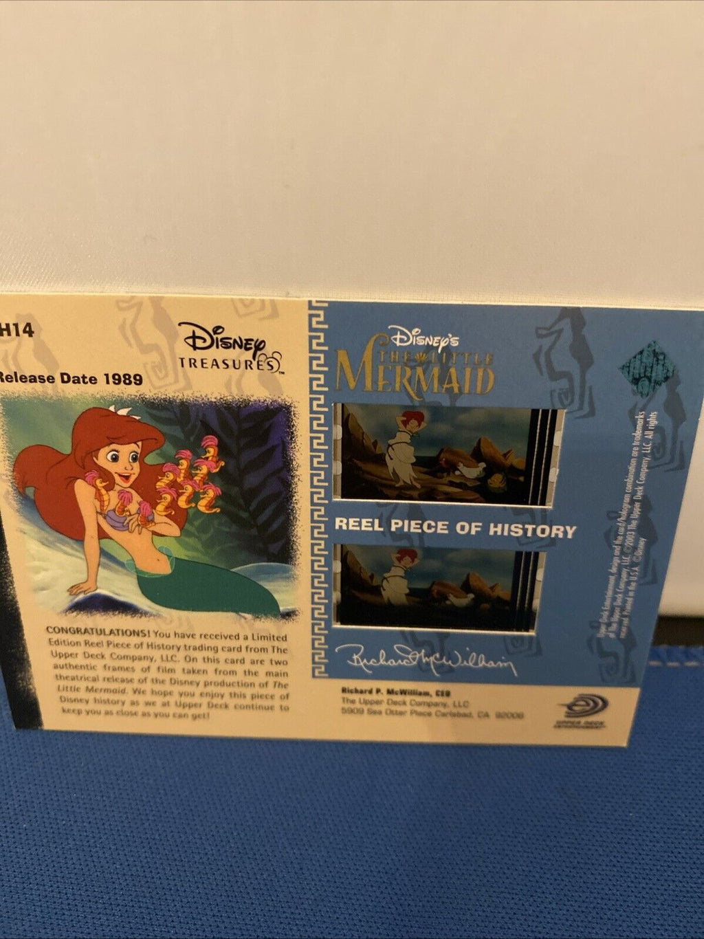 2003 Upper Deck Disney Treasures The Little Mermaid Reel Piece Card PH14 (5775)