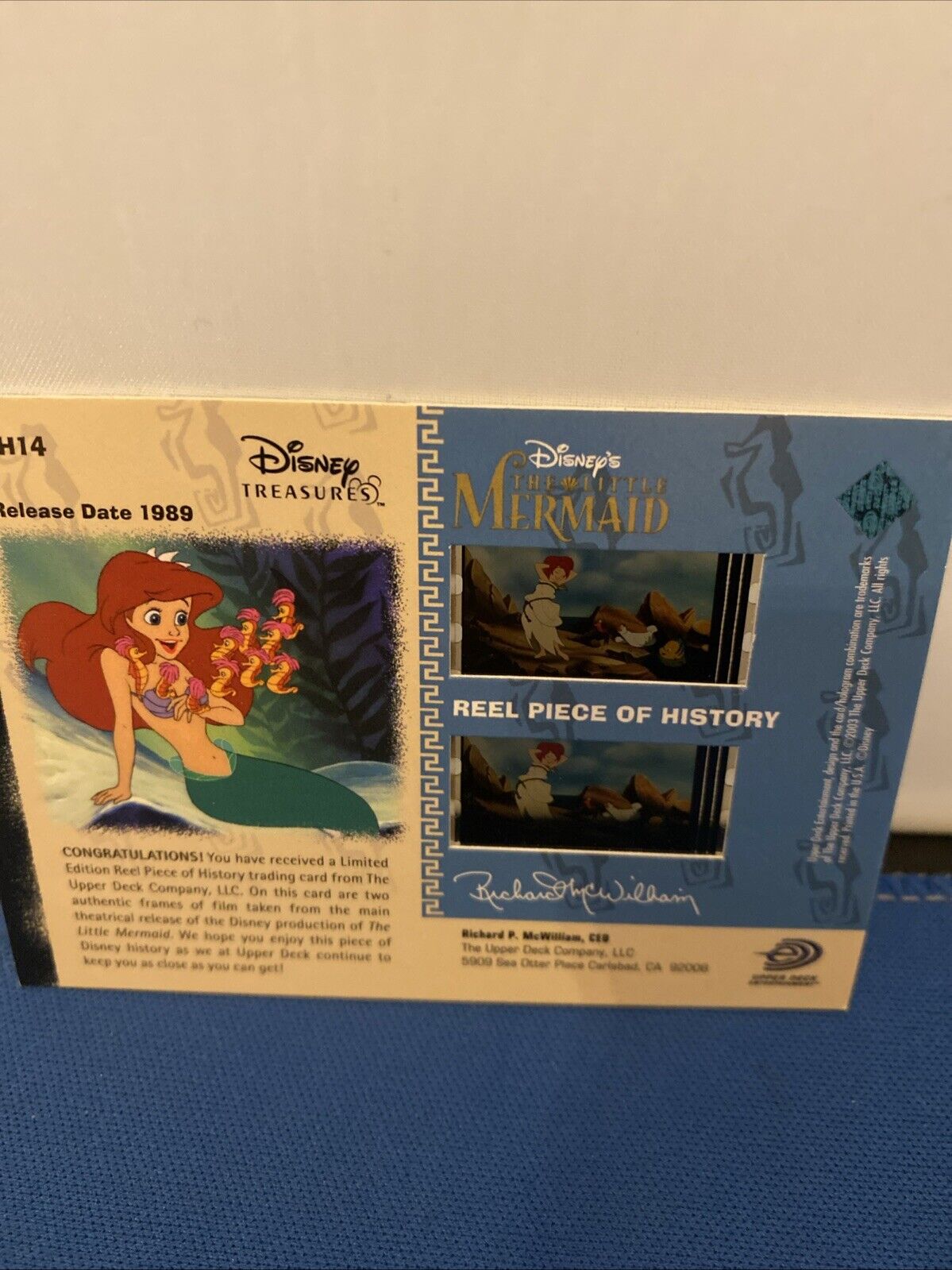 2003 Upper Deck Disney Treasures The Little Mermaid Reel Piece Card PH14 (5775)