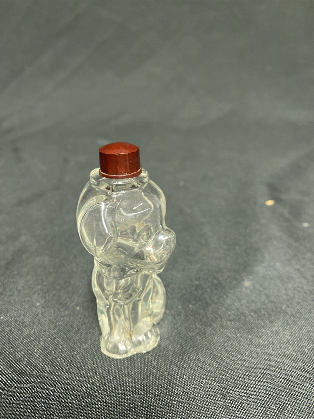 Manon Freres Puppy Perfume Bottle 1930's French bakelite Cap - (1812)