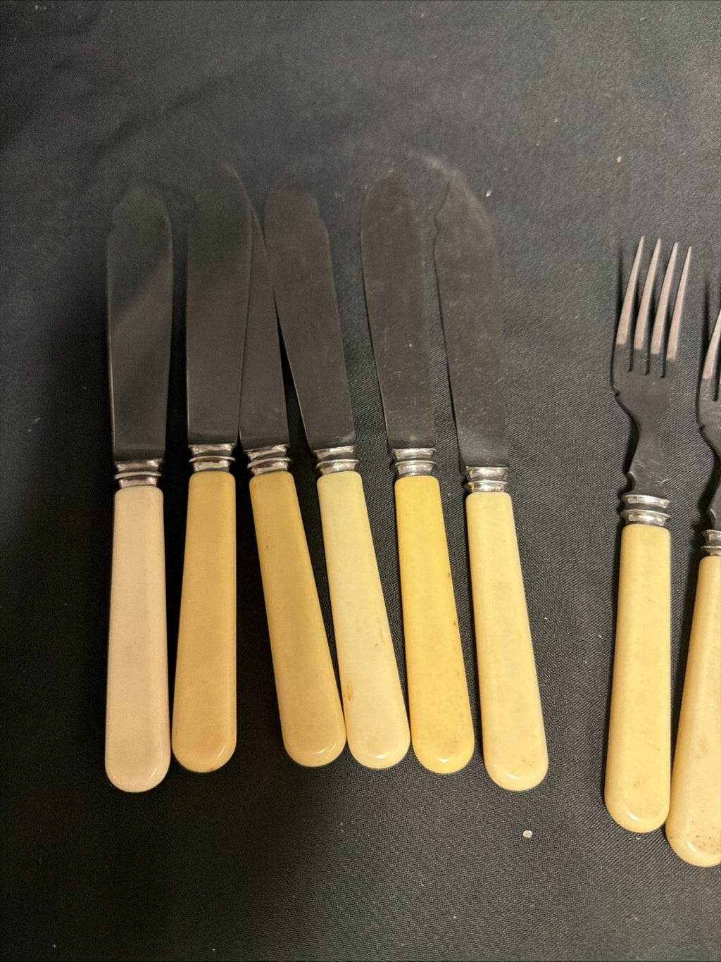 English Sheffield Stainless Steel Vintage Fish Cutlery set 12 pieces - (1834)
