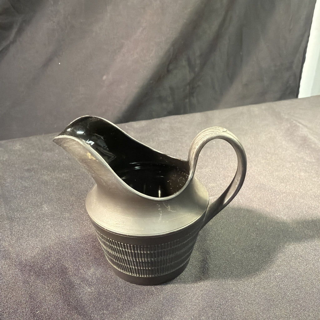 Vintage Black Basalt Jug / Creamer 9cm tall Wedgwood? - (1983)