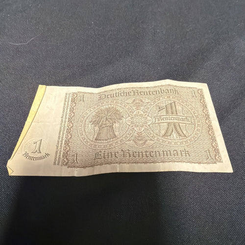 Bank Note Antique 1 Rentenmark Berlin 1937 German Banknote Circulated - (2319)