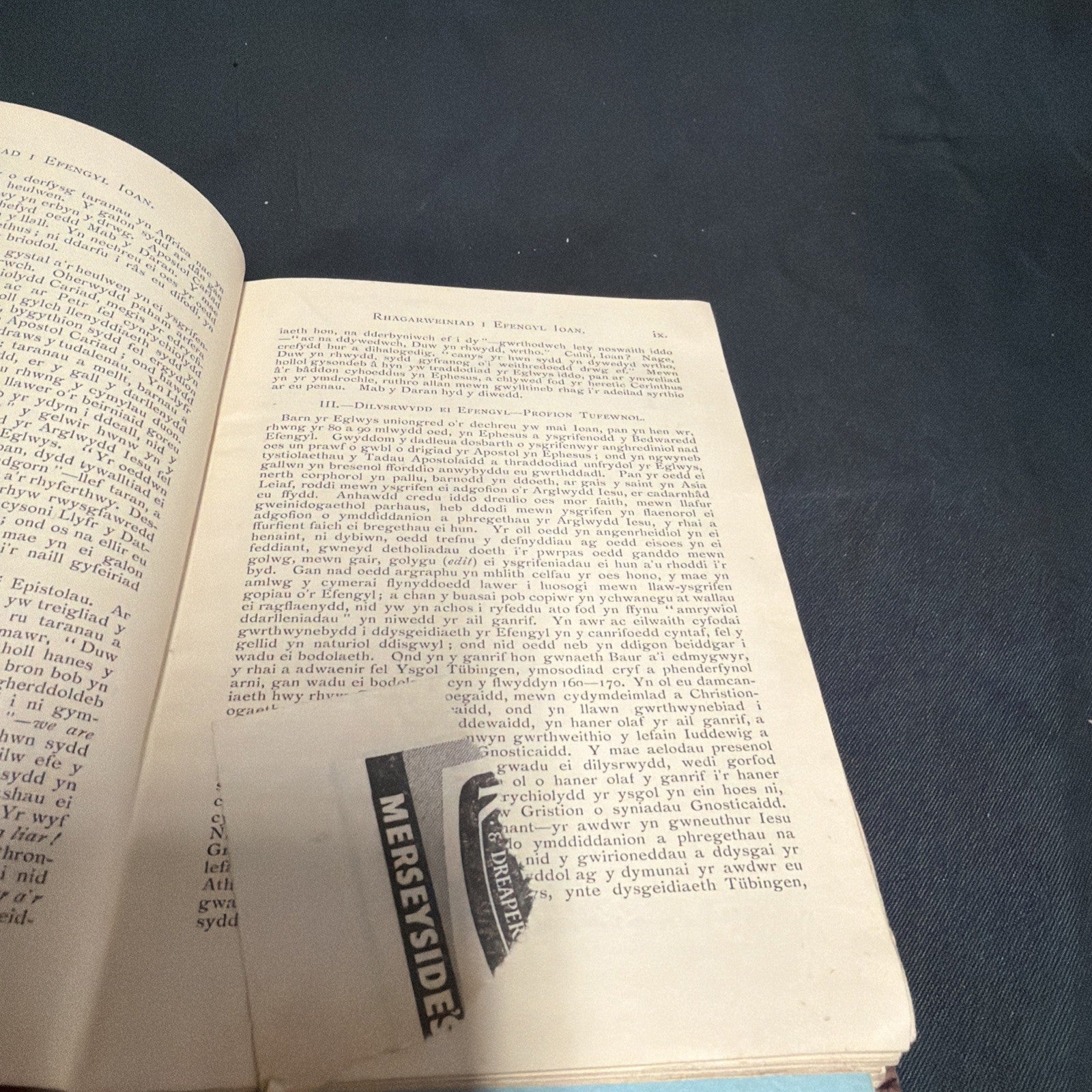 Yr efengyl Yn Ol St. Ioan, Parch. J Cynddylan Jones - Welsh Language book - (1904)