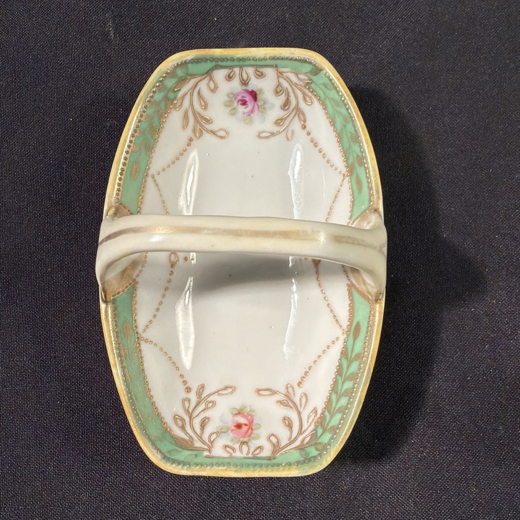 Noritake Made in Japan Small handled pin dish Excellent Cond. - (2064)