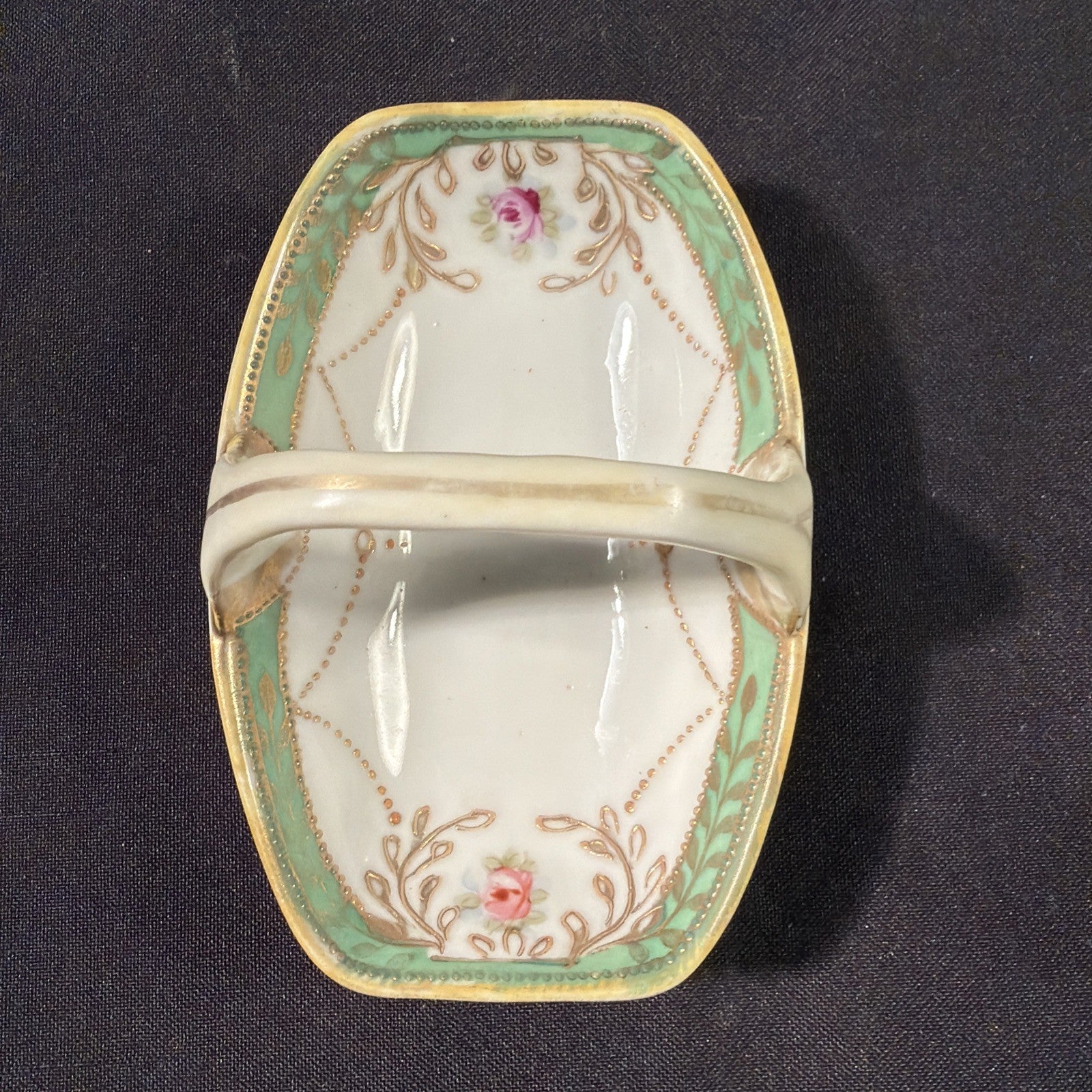 Noritake Made in Japan Small handled pin dish Excellent Cond. - (2064)