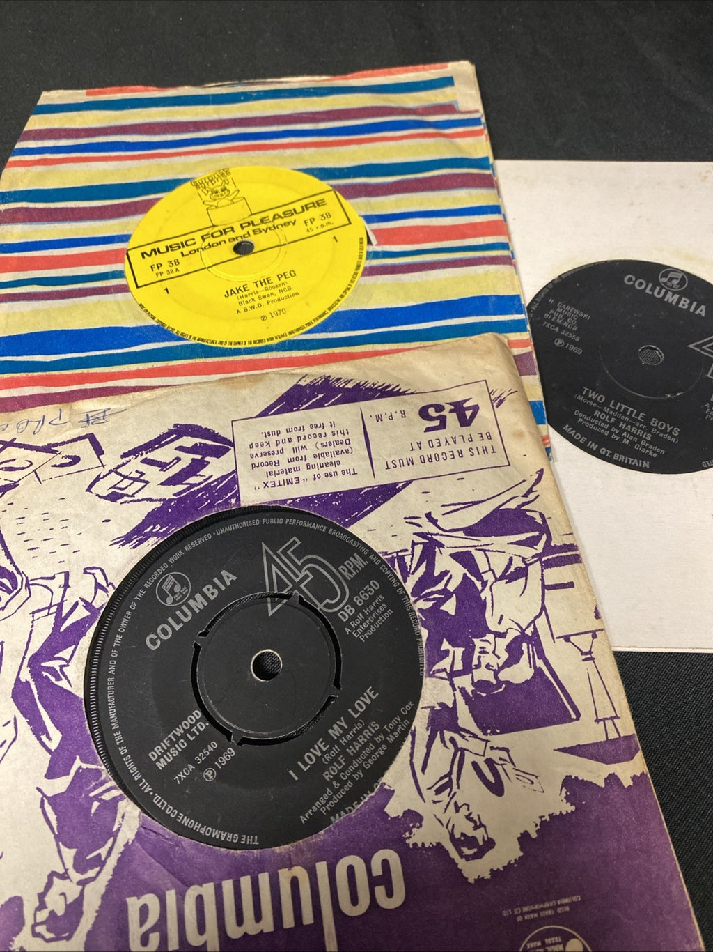 VINYL RECORD'S - 3 x All Rolf Harris ; Two Little boys; Jake The Peg; etc (1445)