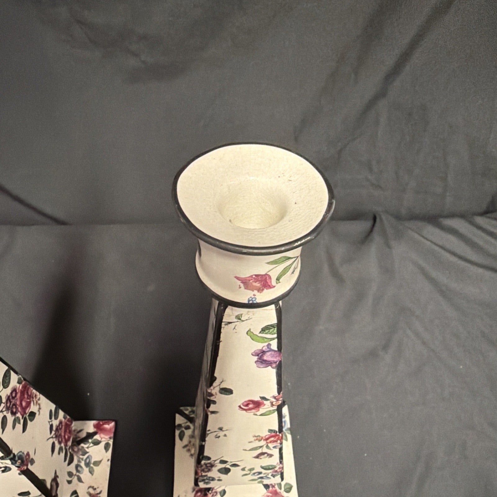 Delton Ware Burslem Rose Trellis 1904 - 1910 Pair of Candle Stick Holders - (1878)