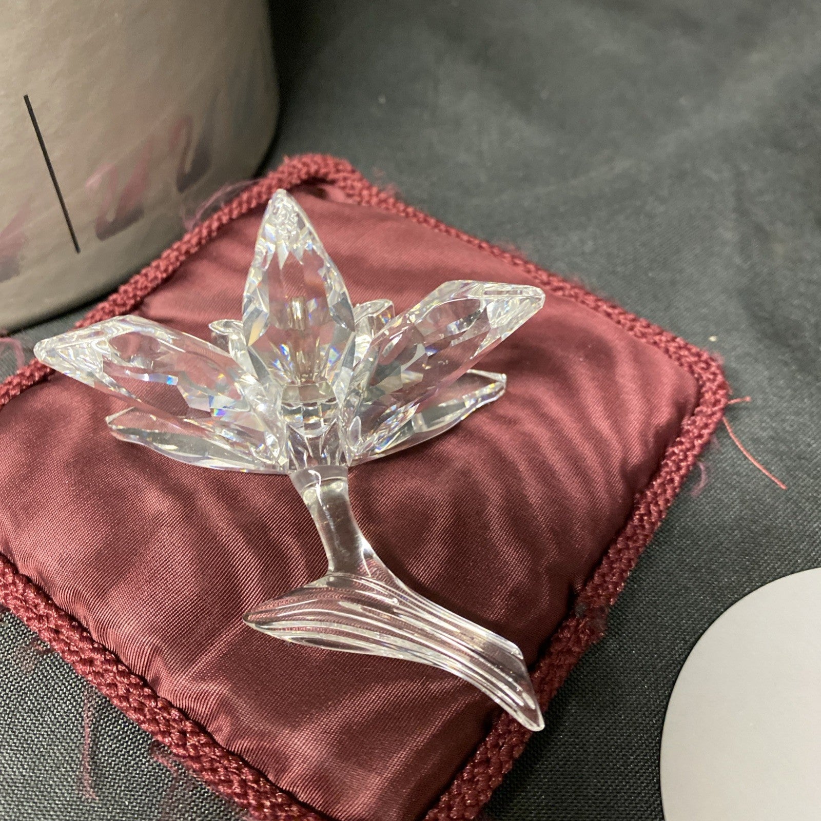 Swarovski Silver Crystal Orchid Flower Boxed Stunning - (1628)