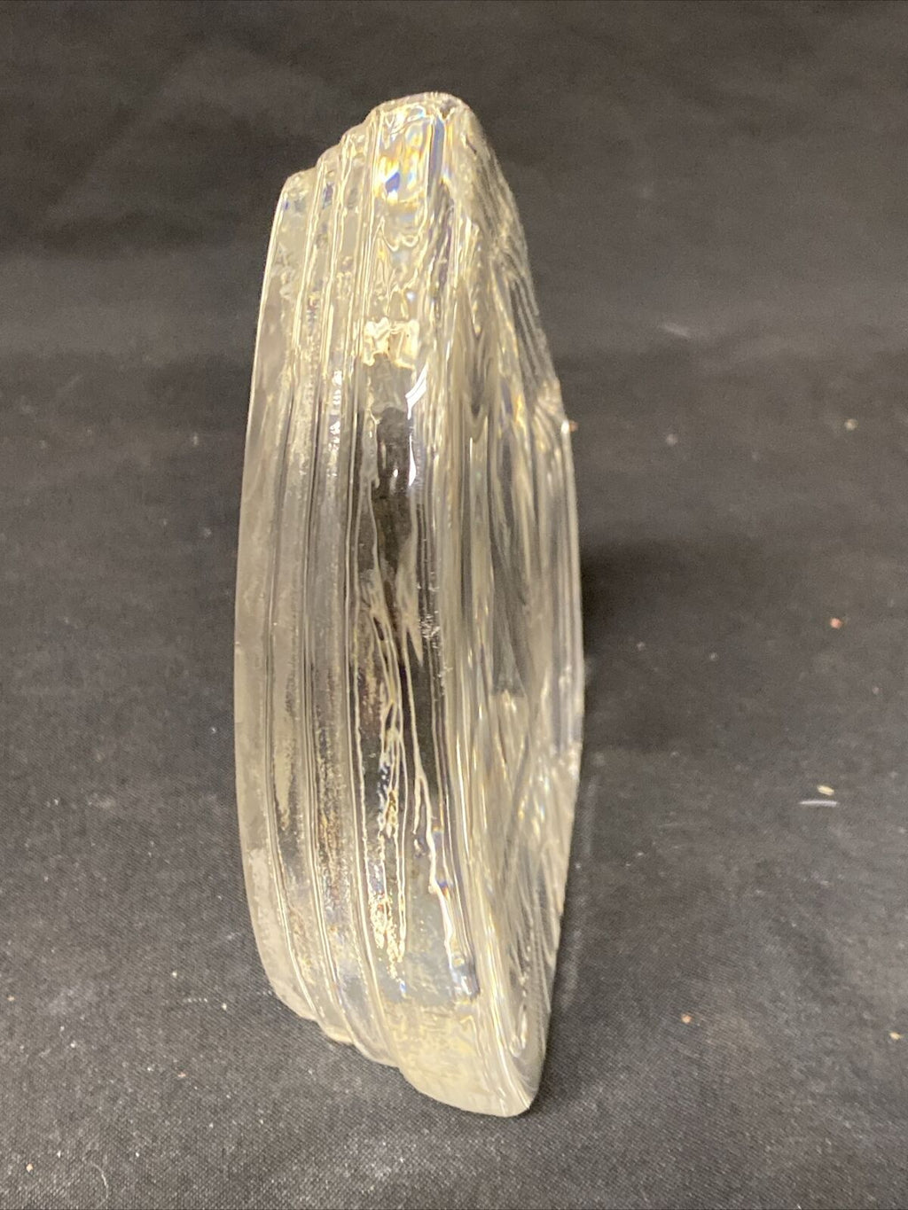 Vintage 70's Swedish Crystal Glass Paperweight Signed Kingfisher - (5032)
