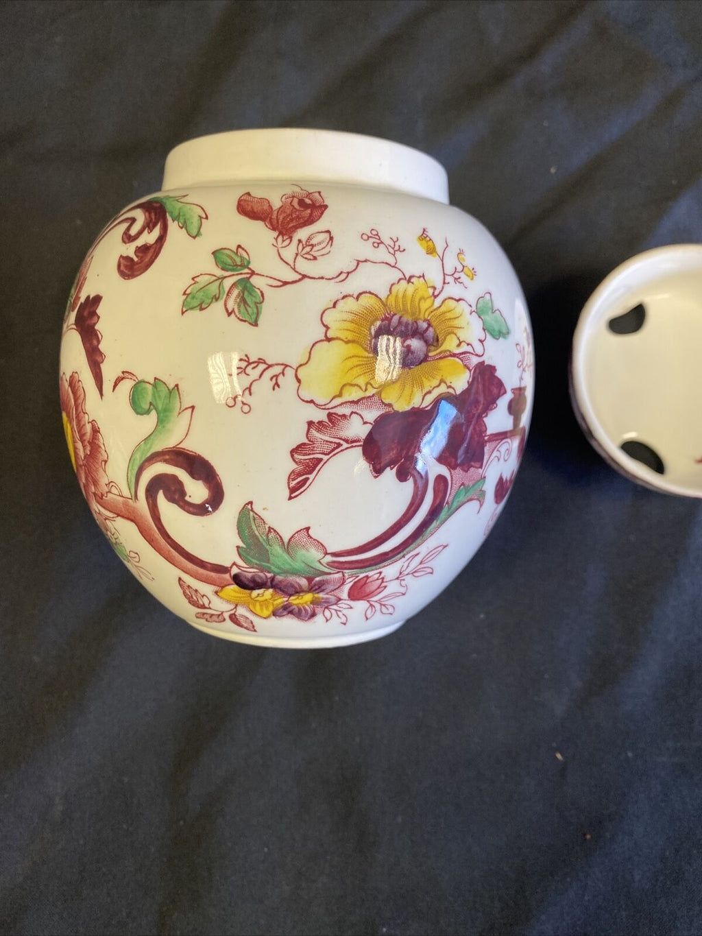 Antique Masons Ironstone Floris London Ginger Jar 12cm tall  - (7570)