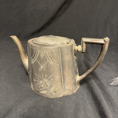 Antique Electroplated Brittania Metal Teapot Sheffield #4966 - (1914)