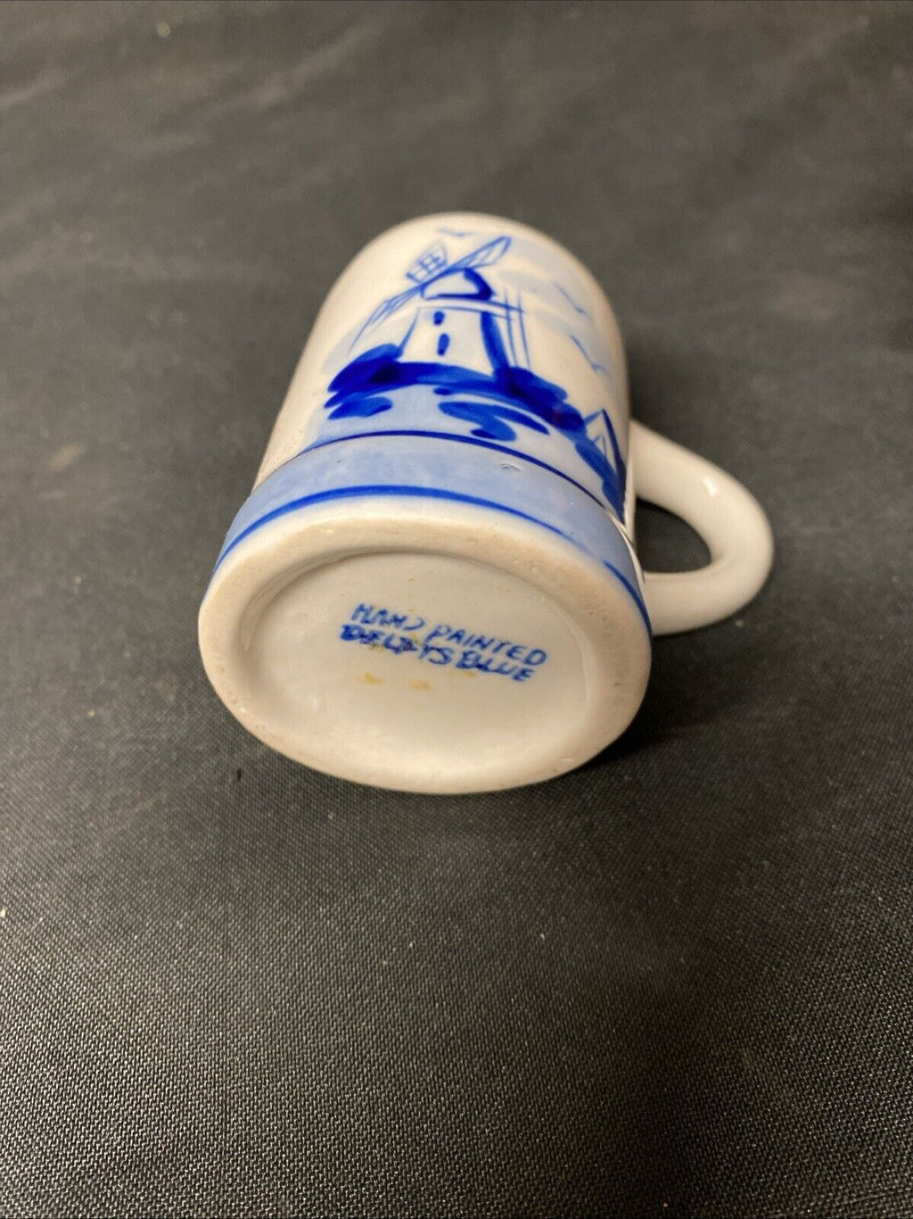 Delfts Blue Hand Painted Blue & White Miniature China Stein Tankard - (5821)