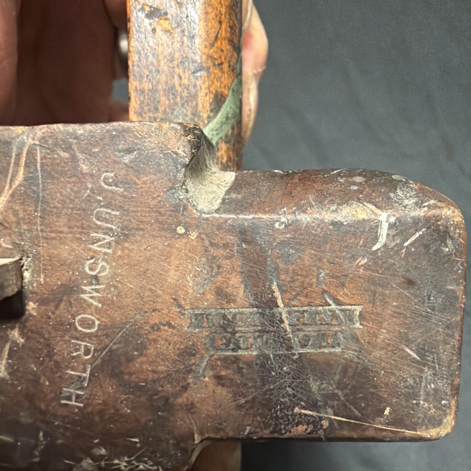 Antique British Wooden Plough Plane 9.5" - (1943)