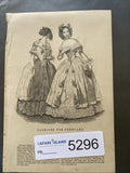 Victorian Regency London Fashion Engraving Plate Two page February 1800's (5296)