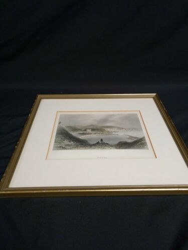 W.H.Bartlett R.Wallis 1840 Original Engraving BANFF - Framed - (7010)