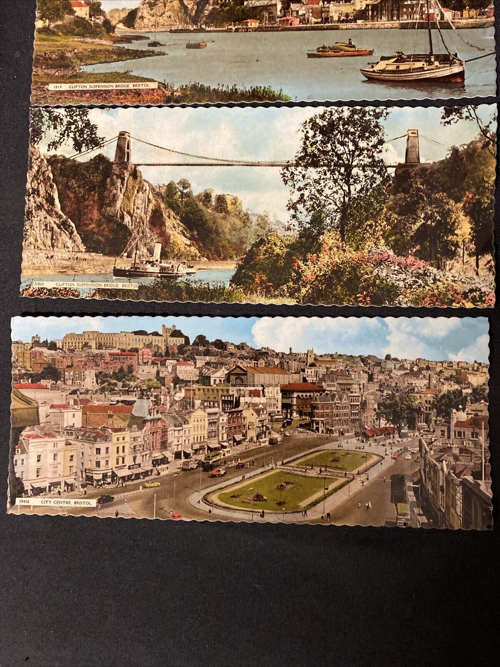 Bristol 1960's Real Photo Postcards x 3 City Centre & Clifton Bridge -(5501)