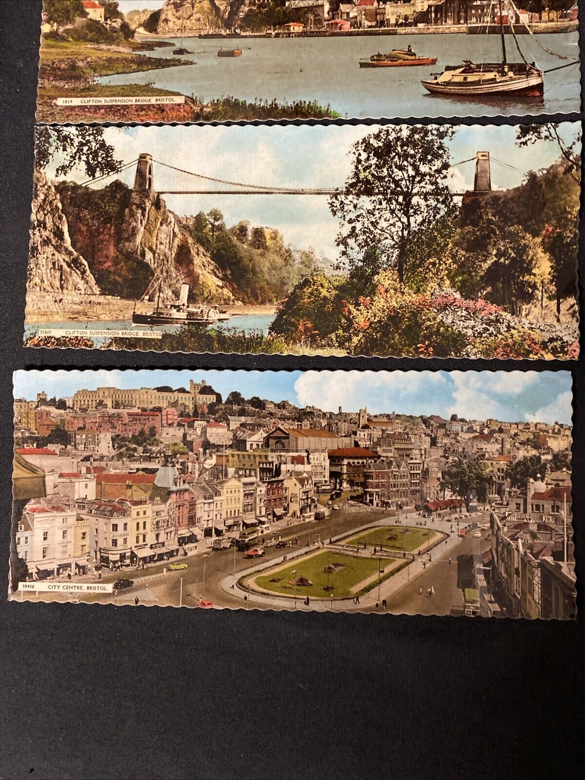 Bristol 1960's Real Photo Postcards x 3 City Centre & Clifton Bridge -(5501)