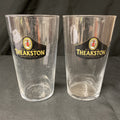 2X Theakston Ales Pint Glasses Lager Cider Drinks Home Bar Pub Party (1342)