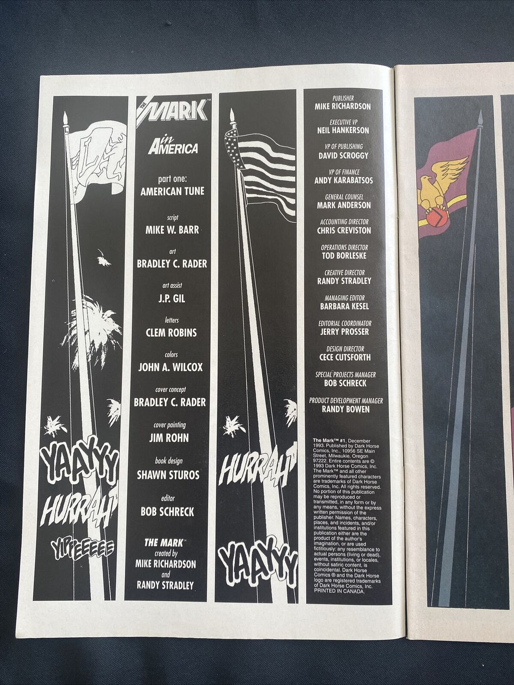 COMIC  - DARK HORSE Comics - The MARK in AMERICA #1 Dec 1993 - (8756)