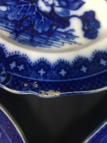 Thomas Dimmock & Co Kaolin Ware No 9 Stoneware Victorian x 3 plates 9" - (6672