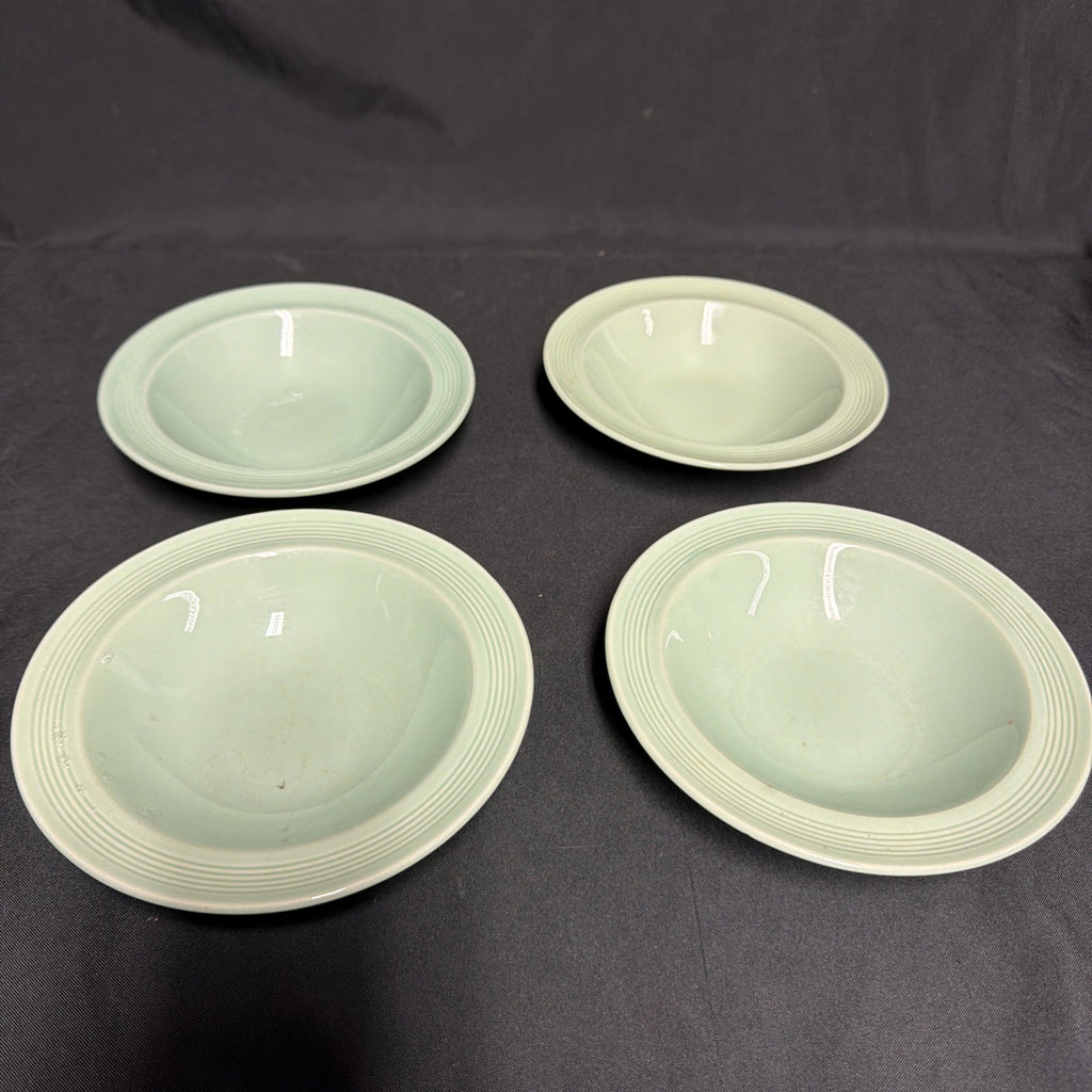Wood's Ware Beryl Utility Green 1940's Ceramic Cereal Bowls x 4 GC - (1916) 