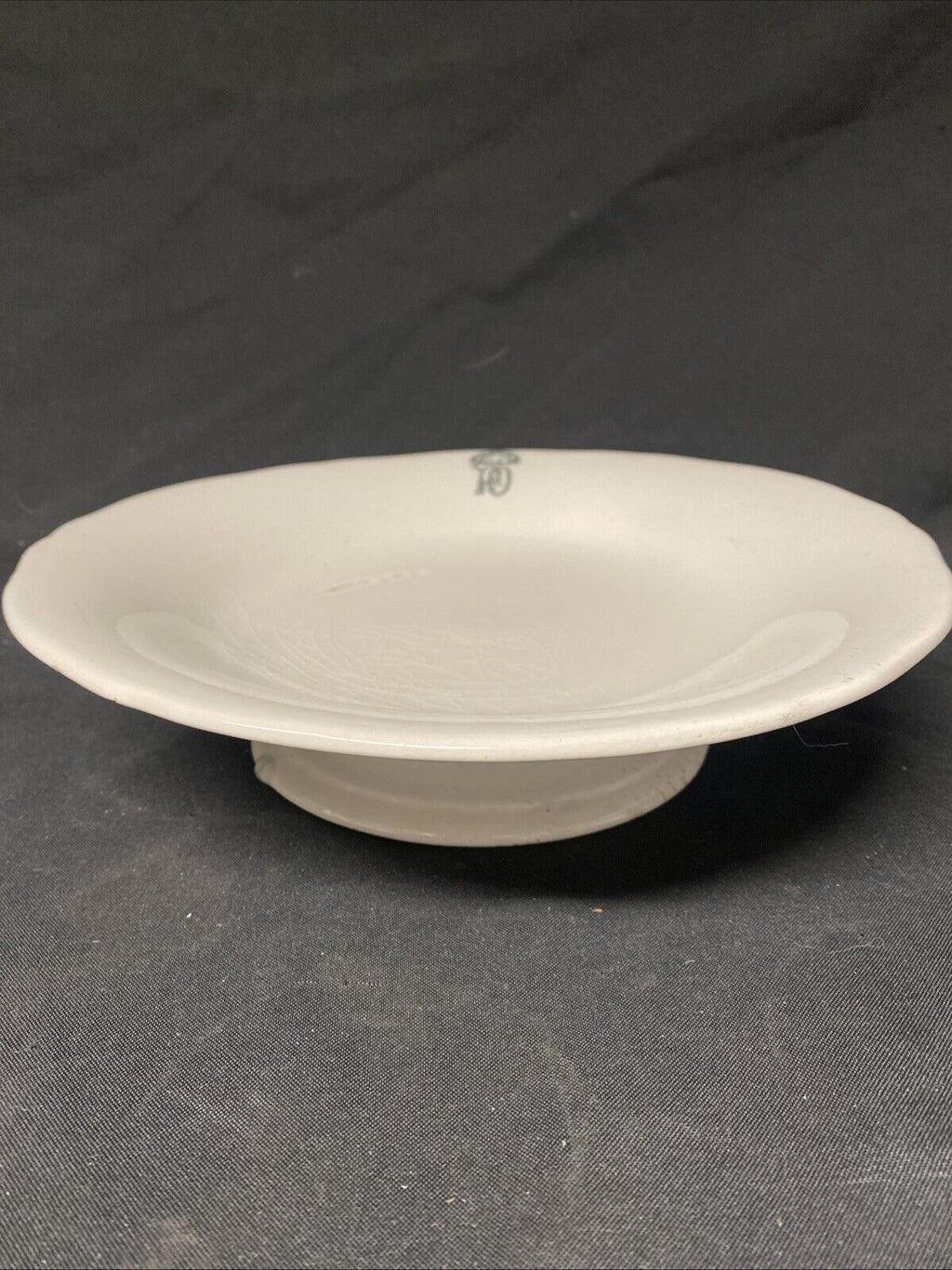 Antique P&O Cruise Lines Ceramic Rope Logo Footed Cake Plate Nauticalia -(5825)