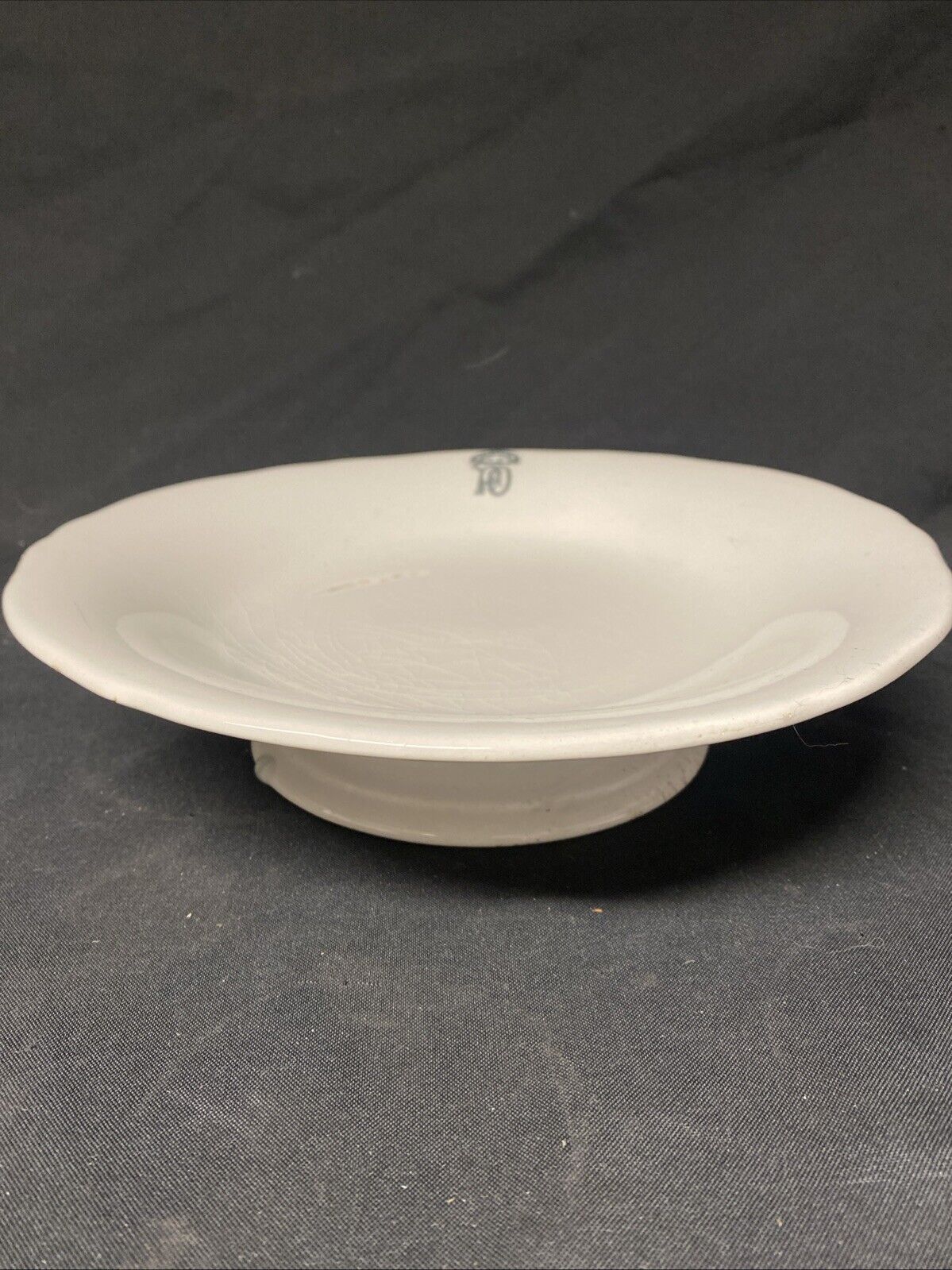 Antique P&O Cruise Lines Ceramic Rope Logo Footed Cake Plate Nauticalia -(5825)