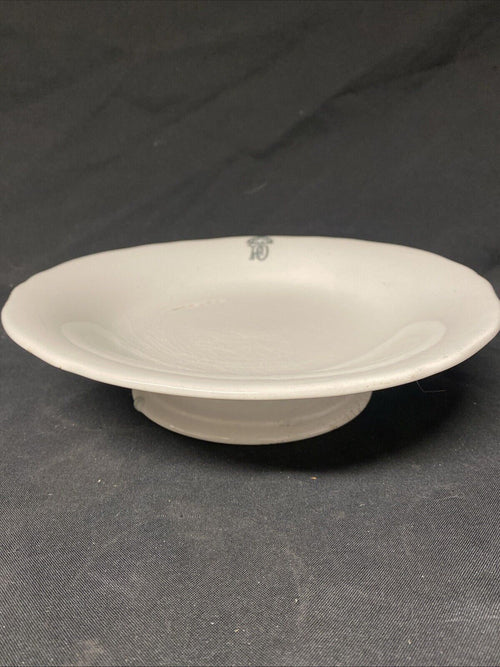 Antique P&O Cruise Lines Ceramic Rope Logo Footed Cake Plate Nauticalia -(5825)
